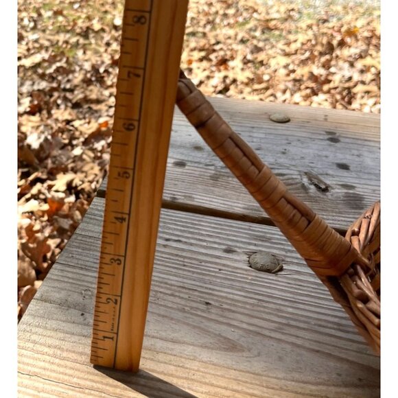 Vintage Brown Wicker Basket Frying Pan/Scoop Figural Kitchen Rustic Decor - Picture 11 of 14